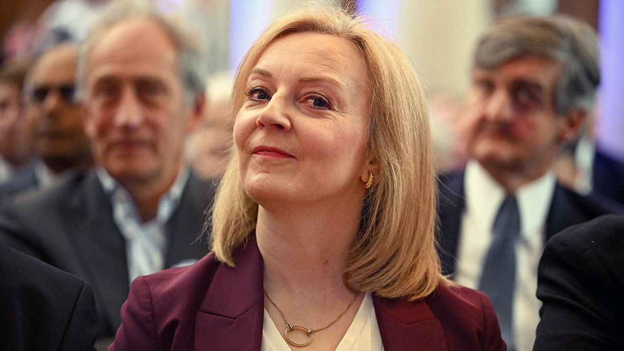 Former British Prime Minister Liz Truss attends the 'Popular Conservatives' conference.