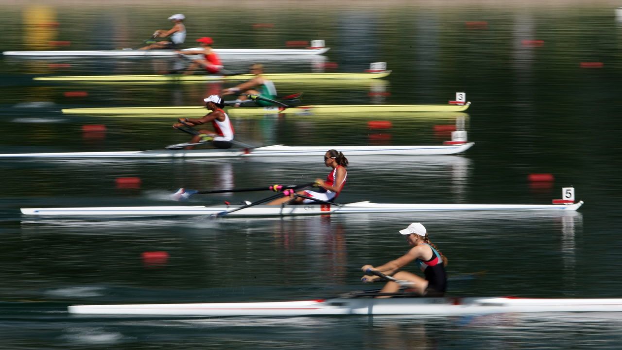 Women's Single Sculls race during Summer Olympics in Beijing, China.