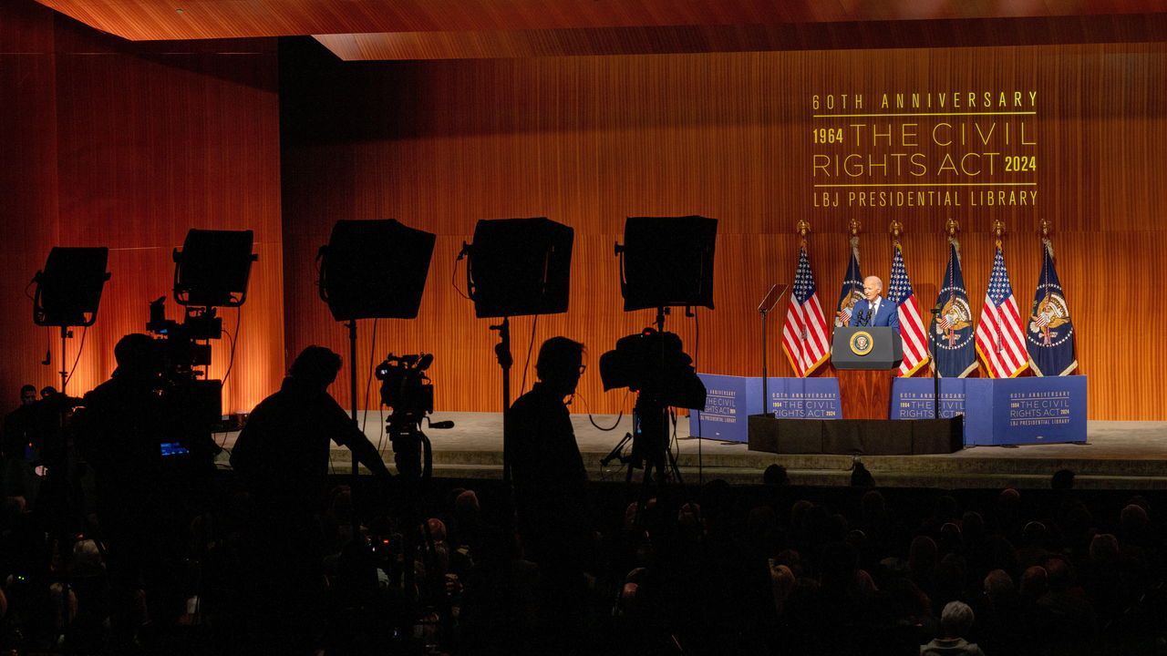 President Joe Biden Delivers Keynote Address At The 60th Anniversary Of The Civil Rights Act At The LBJ Presidential Lib